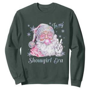 Pink Santa Christmas Sweatshirt Bubble Gum Peace Sign TS14 Dark Forest Green Print Your Wear