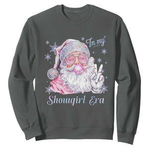 Pink Santa Christmas Sweatshirt Bubble Gum Peace Sign TS14 Dark Heather Print Your Wear