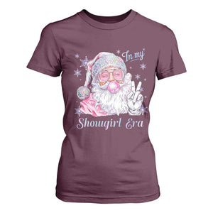 Pink Santa Christmas T Shirt For Women Bubble Gum Peace Sign TS14 Maroon Print Your Wear