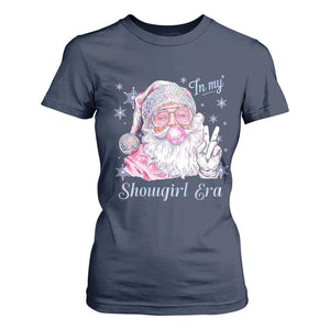 Pink Santa Christmas T Shirt For Women Bubble Gum Peace Sign TS14 Navy Print Your Wear