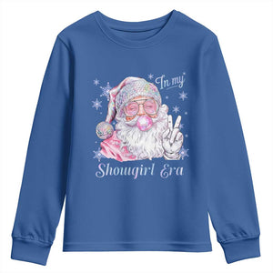 Pink Santa Christmas Youth Sweatshirt Bubble Gum Peace Sign TS14 Royal Blue Print Your Wear