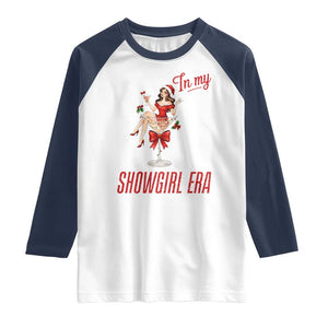 Santa Girls Christmas Raglan Shirt In My Costume Era TS14 White Navy Print Your Wear