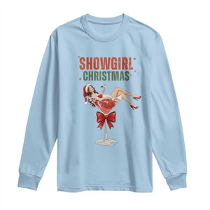 Santa Girls Christmas Long Sleeve Shirt TS14 Light Blue Print Your Wear