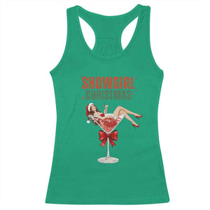 Santa Girls Christmas Racerback Tank Top TS14 Irish Green Print Your Wear