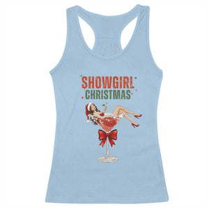 Santa Girls Christmas Racerback Tank Top TS14 Light Blue Print Your Wear