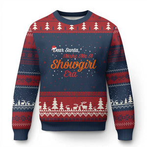 Santa Girls Xmas Ugly Christmas Sweater Funny Trendy Quote TS14 Navy Red Print Your Wear
