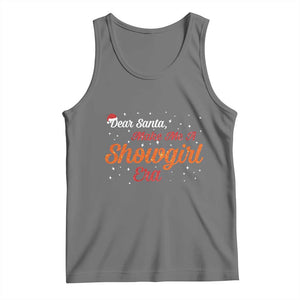 Santa Girls Christmas Tank Top Funny Trendy Quote TS14 Black Heather Print Your Wear