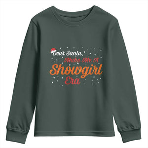 Santa Girls Christmas Youth Sweatshirt Funny Trendy Quote TS14 Dark Forest Green Print Your Wear