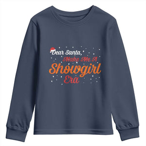 Santa Girls Christmas Youth Sweatshirt Funny Trendy Quote TS14 Navy Print Your Wear
