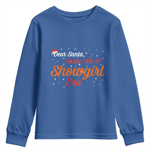 Santa Girls Christmas Youth Sweatshirt Funny Trendy Quote TS14 Royal Blue Print Your Wear