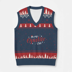 Santa Opalite Xmas V-Neck Knit Sweater Vest TS14 Navy Red Print Your Wear