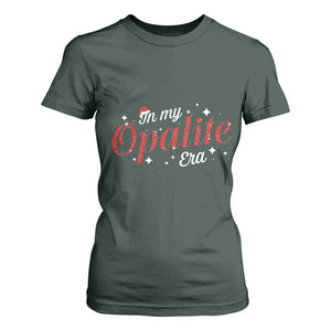 Santa Opalite Christmas T Shirt For Women TS14 Dark Forest Green Print Your Wear
