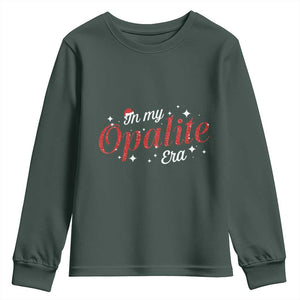 Santa Opalite Christmas Youth Sweatshirt TS14 Dark Forest Green Print Your Wear