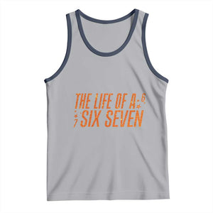 67 Six Seven Meme Tank Top TS14 Athletic Heather Navy Print Your Wear