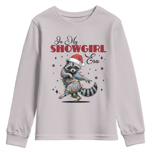 Funny Raccoon Christmas Youth Sweatshirt In My Costume Era Xmas TS14 Ice Gray Print Your Wear