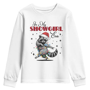 Funny Raccoon Christmas Youth Sweatshirt In My Costume Era Xmas TS14 White Print Your Wear