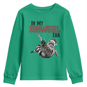 Funny Raccoon Christmas Youth Sweatshirt In My Costume Era TS14 Irish Green Print Your Wear