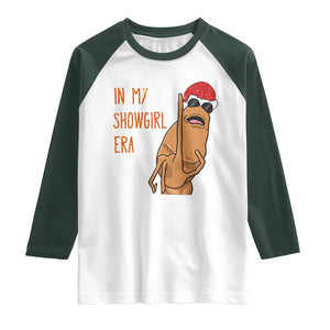 Marcus The Worm Christmas Meme Raglan Shirt In My Costume Era TS14 White Dark Forest Green Print Your Wear