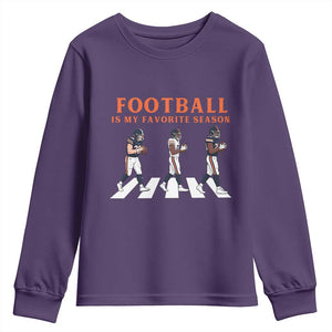 Football Is My Favorite Season Youth Sweatshirt Funny Football Lover TS14 Purple Print Your Wear