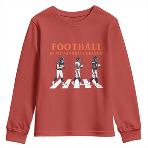 Football Is My Favorite Season Youth Sweatshirt Funny Football Lover TS14 Red Print Your Wear