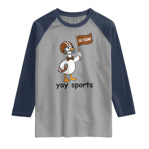 Silly Goose Football Raglan Shirt Yays Sport TS14 Sport Gray Navy Print Your Wear