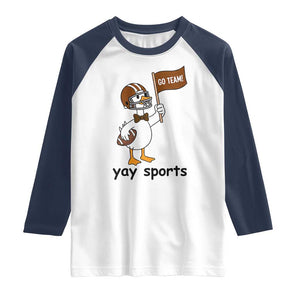 Silly Goose Football Raglan Shirt Yays Sport TS14 White Navy Print Your Wear