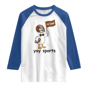 Silly Goose Football Raglan Shirt Yays Sport TS14 White Royal Print Your Wear