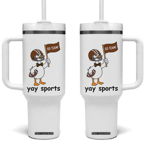 Silly Goose Football Tumbler With Handle Yays Sport TS14 One Size: 40 oz White Print Your Wear