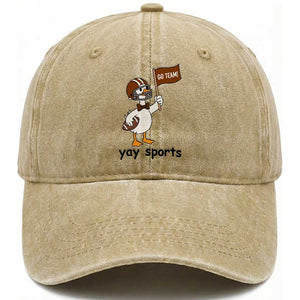 Silly Goose Football Washed Cotton Baseball Cap Yays Sport TS14 Washed Cap Universal Fit Khaki Print Your Wear