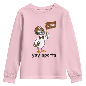 Silly Goose Football Youth Sweatshirt Yays Sport TS14 Light Pink Print Your Wear