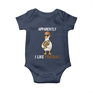 Funny Goose Football Baby Onesie Apparently I Like Football TS14 Navy Print Your Wear