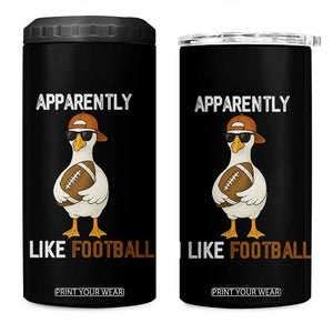 Funny Goose Football 4 in 1 Can Cooler Tumbler Apparently I Like Football TS14 One Size: 16 oz Black Print Your Wear