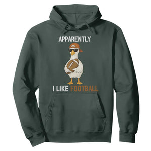 Funny Goose Football Hoodie Apparently I Like Football TS14 Dark Forest Green Print Your Wear