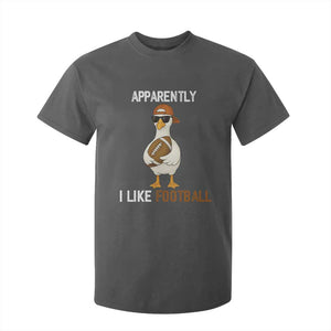 Funny Goose Football T Shirt For Kid Apparently I Like Football TS14 Dark Heather Print Your Wear