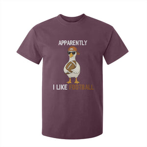 Funny Goose Football T Shirt For Kid Apparently I Like Football TS14 Maroon Print Your Wear