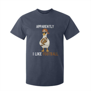 Funny Goose Football T Shirt For Kid Apparently I Like Football TS14 Navy Print Your Wear