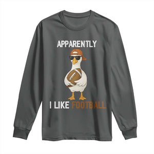 Funny Goose Football Long Sleeve Shirt Apparently I Like Football TS14 Dark Heather Print Your Wear