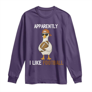 Funny Goose Football Long Sleeve Shirt Apparently I Like Football TS14 Purple Print Your Wear