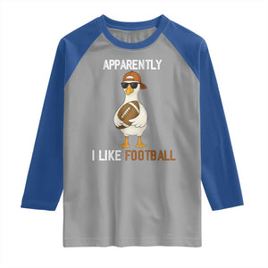 Funny Goose Football Raglan Shirt Apparently I Like Football TS14 Sport Gray Royal Print Your Wear