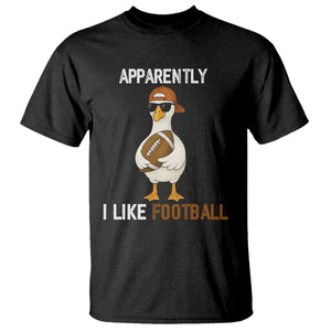 Funny Goose Football T Shirt Apparently I Like Football TS14 Black Print Your Wear