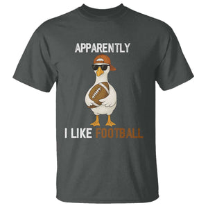 Funny Goose Football T Shirt Apparently I Like Football TS14 Dark Heather Print Your Wear