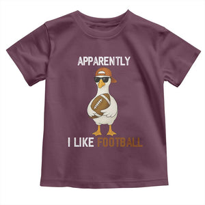 Funny Goose Football Toddler T Shirt Apparently I Like Football TS14 Maroon Print Your Wear