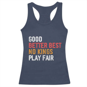 Good Better Best Chicago Pro Football Mantra Racerback Tank Top No Kings Protest Stop Sign TS14 Navy Print Your Wear