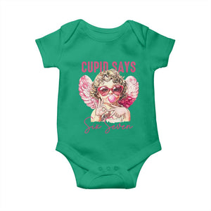 67 Valetines Baby Onesie Funny Cupid Says Six Seven TS14 Irish Green Print Your Wear