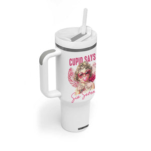 67 Valetines Tumbler With Handle Funny Cupid Says Six Seven TS14 Print Your Wear
