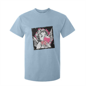 Funny 67 Valentines T Shirt For Kid Cupid Playing Cards Six Seven TS14 Light Blue Print Your Wear
