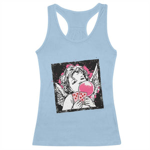 Funny 67 Valentines Racerback Tank Top Cupid Playing Cards Six Seven TS14 Light Blue Print Your Wear