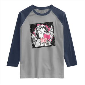 Funny 67 Valentines Raglan Shirt Cupid Playing Cards Six Seven TS14 Sport Gray Navy Print Your Wear