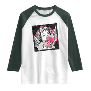 Funny 67 Valentines Raglan Shirt Cupid Playing Cards Six Seven TS14 White Dark Forest Green Print Your Wear
