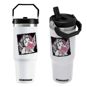 Funny 67 Valentines Flip Straw Tumbler Cupid Playing Cards Six Seven TS14 One Size: 30 oz White Print Your Wear